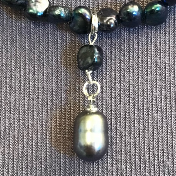 Princess Bride Buttercup Natural Black Pearl Drop Necklace, Handmade Replica - Picture 4 of 16